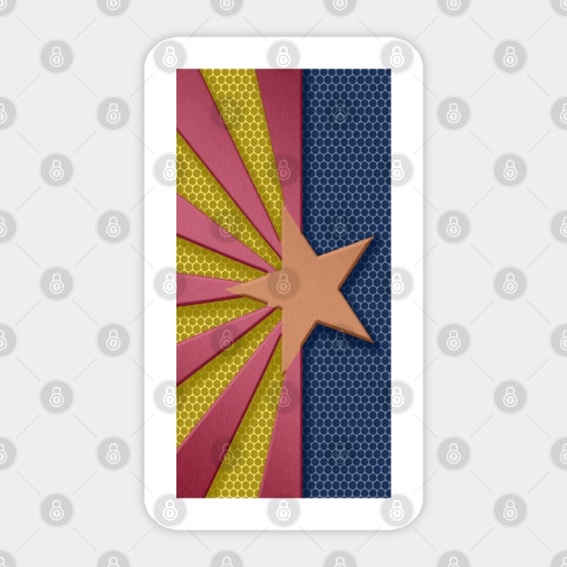 Arizona Flag Metal Look Sticker by E